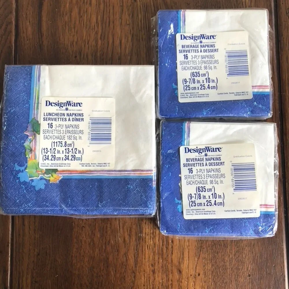 Vintage DesignWare Graduation Colors 1 Luncheon Napkins 2 Beverage Napkins